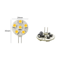 Boat Led Bulb, 1 watts - 10-30 volts - G4 - 6 LED BULB - D24*35mm - G4-6L-W-AZLED